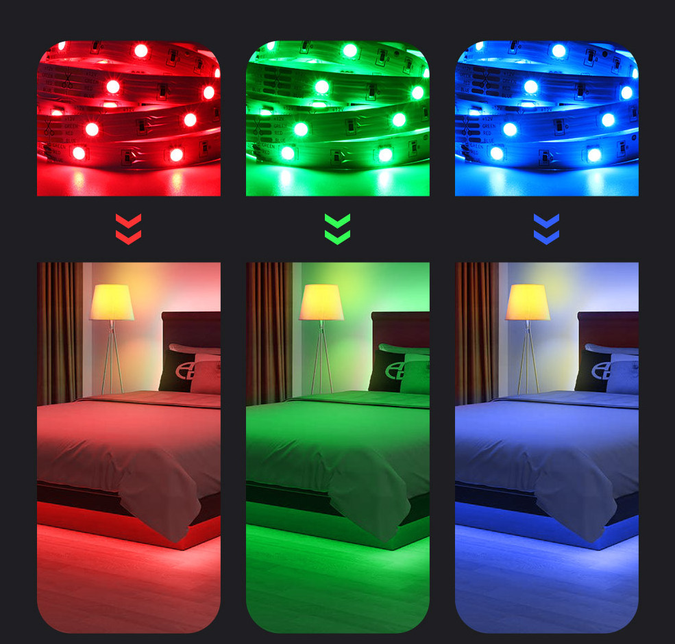 12V Flexible RGB Smart LED Strip Music Sync App Remote Control USB 5V Bedroom TV PC Backlight Ambient SMD 5050 Led Strip Light