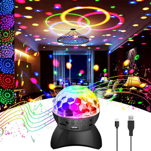 LED Stage Light Wireless Speaker for Party Bar Club Rechargeable RGB Crystal Magic Ball Disco Light