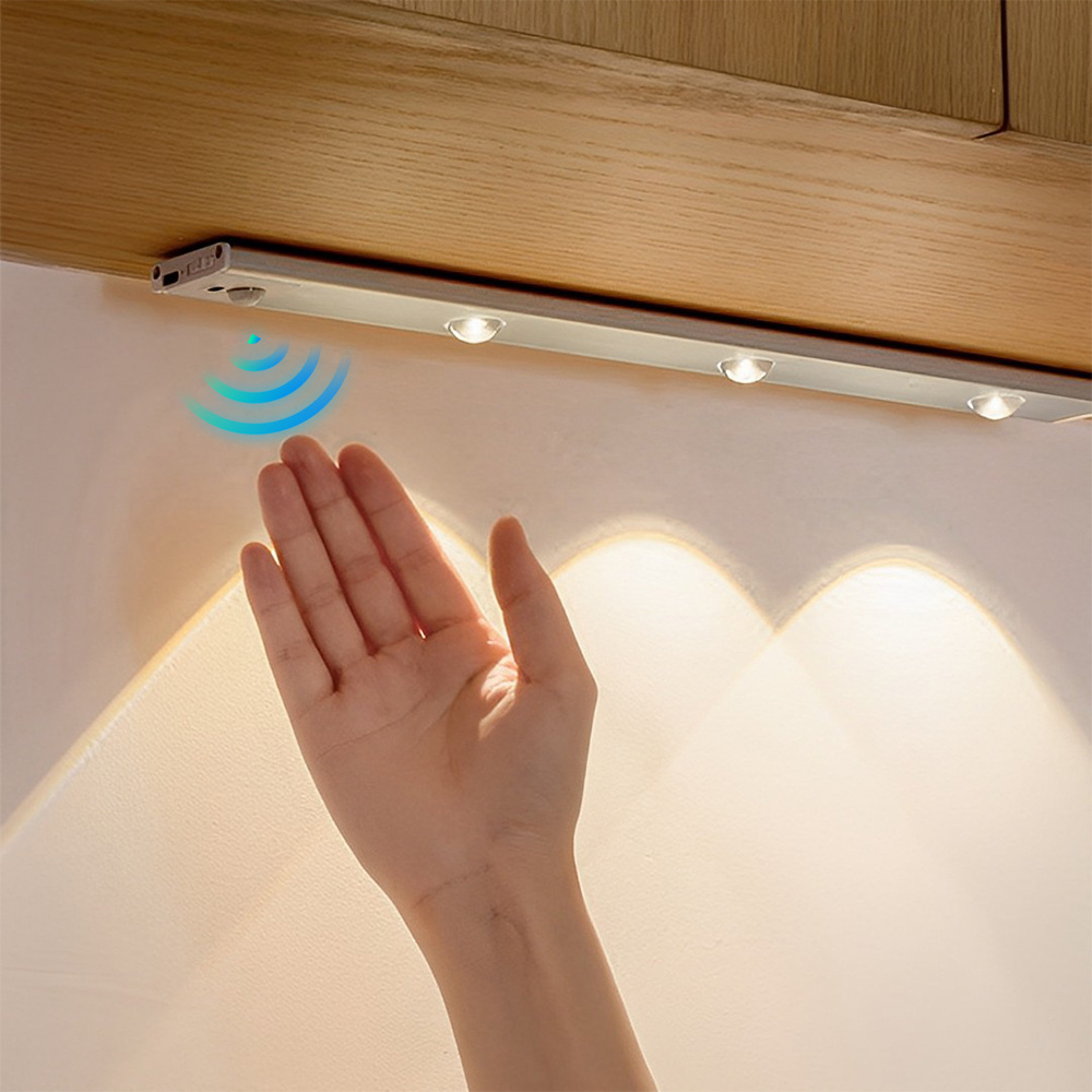 LED Dimmable Cat-Eye Sensor Light  Aluminum Luminous Kitchen Cabinet Lamp USB Rechargeable Wireless Sensor Closet Light