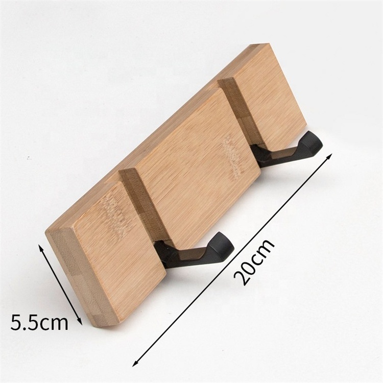 Stocked Nordic Decorative Living Room Wardrobe Clothes Bamboo Wall Mounted Hidden Metal Hook