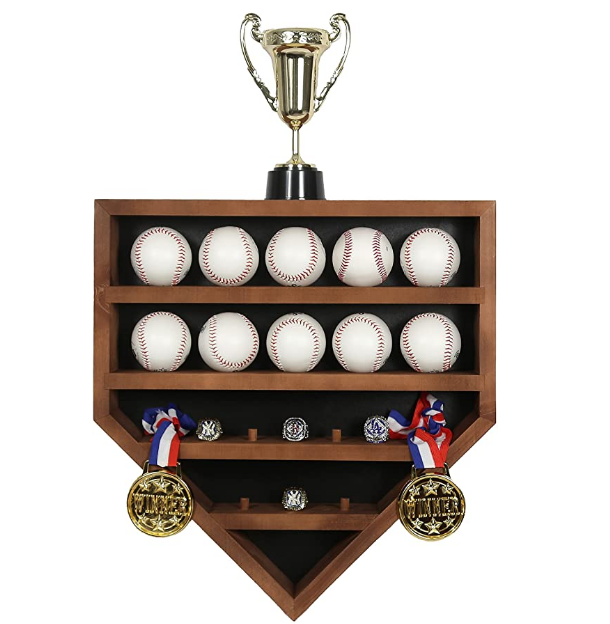 Custom Baseball Display Case 10 Baseball and Tournament Championship Ring Display Case Sport Goods Box Display Stand Souvenirs