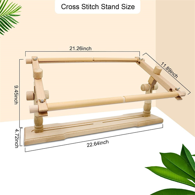 Arts Crafts Sewing Needlework Rotated Scroll Frame Holder Stand Rack Wooden Cross Stitch Hooping Station Embroidery Hoop Tools