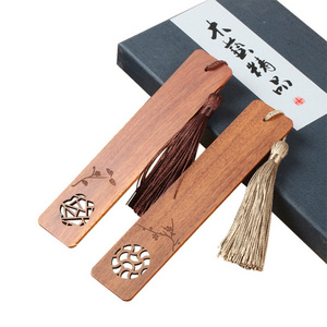 Thin Hollow Design Custom Fashion Standard Size Laser Engrave Wooden Bookmark Classic Vintage Retro Chic Bookmark