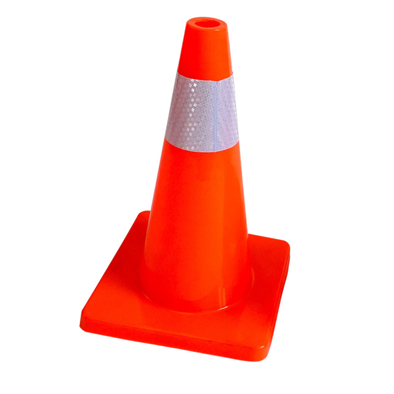 42cm Heigh 280 x 280mm base Visible  PVC Used Traffic Road Safety Cones