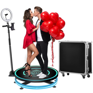 360 Photo Booth, 360 Camera Booth Automatic Spin with Slow Motion and Adjustable Selfie Platform Stand Perfect for Rent, wedding