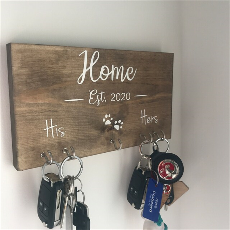 personalized wall mounted organizer mail key rack wood decorative wall hook key holder hanger for wall decorative