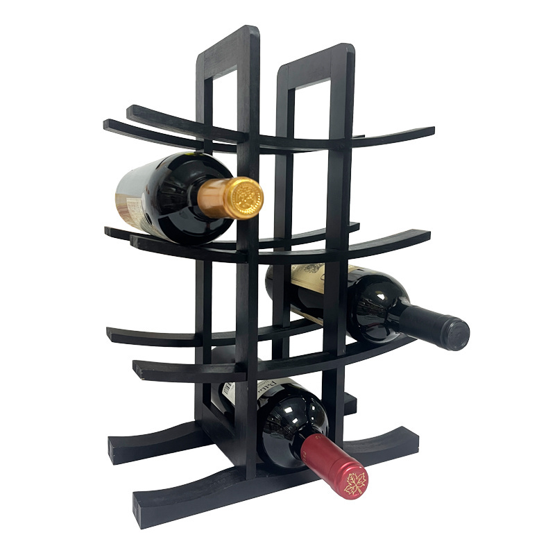 creative countertop bamboo wooden wine storage display rack wine holder for bottle