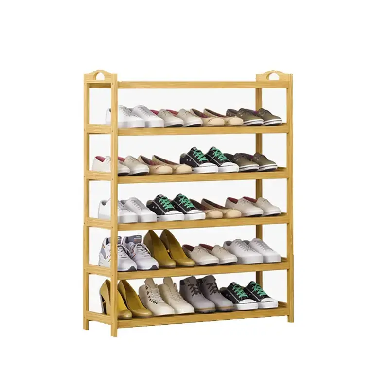 modern indoor wardrobe household bamboo wooden shelf shoe storage shoes rack for home