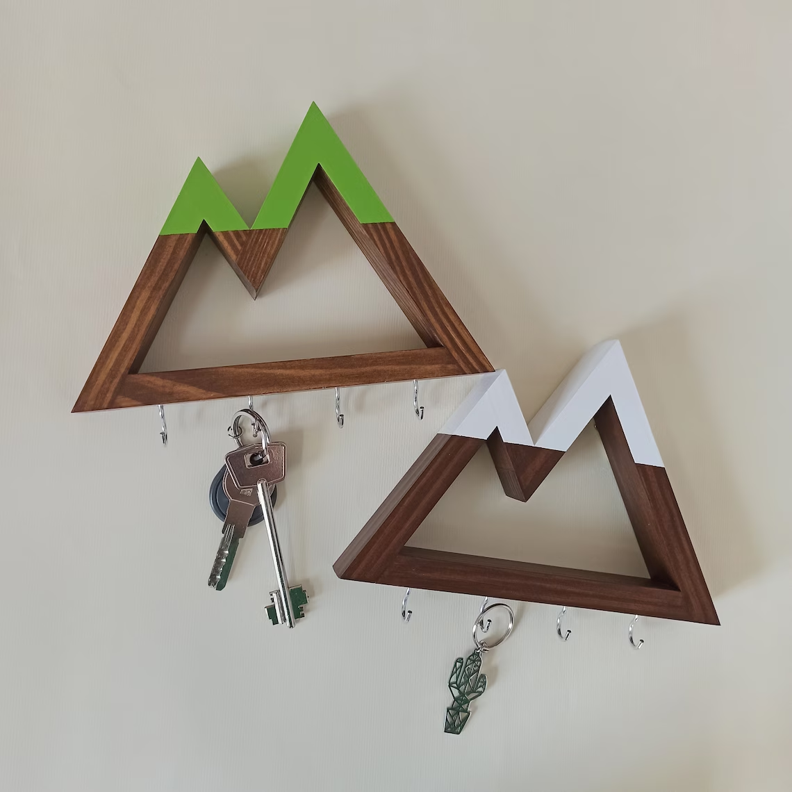 multi-functional bamboo wooden frame coat racks wall hooks shelves dog leash and key holder wall mount mail & key wall organizer