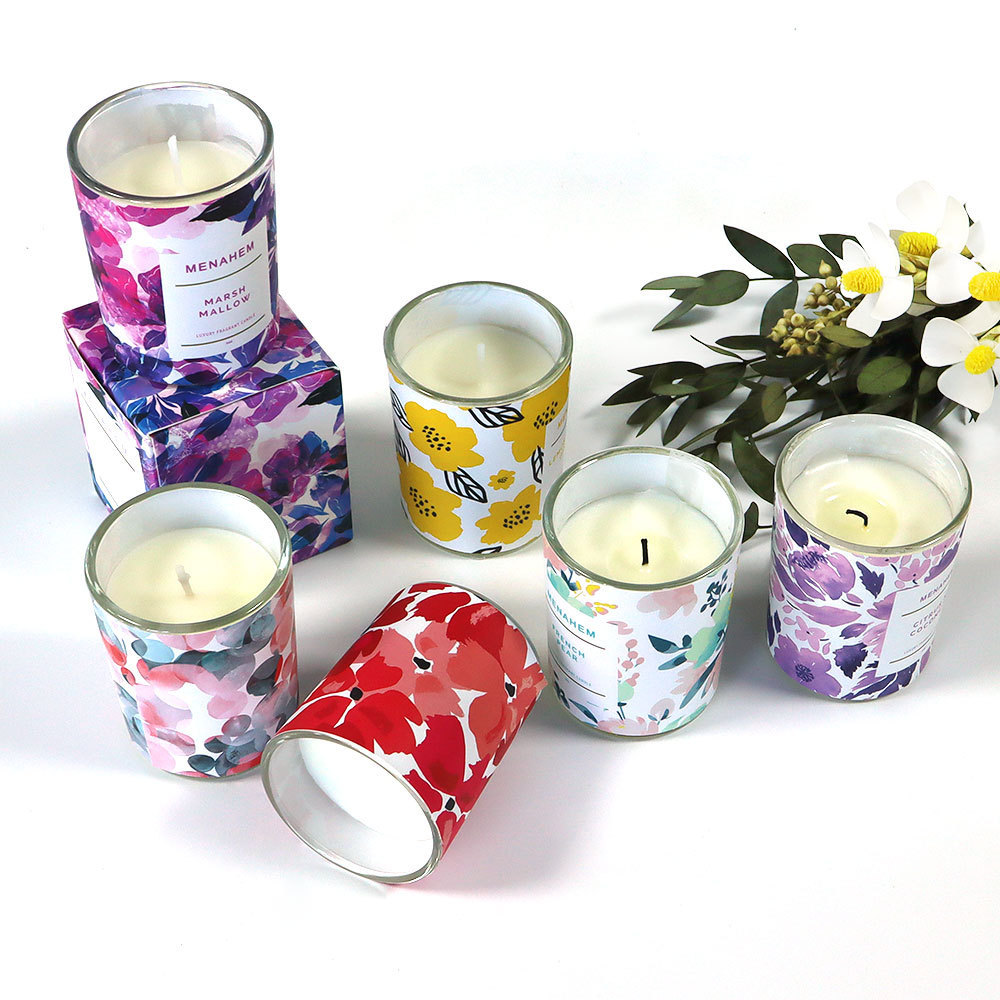 wholesale custom home soy wax aromatherapy colorful crystals fragrance spa luxury scented candles