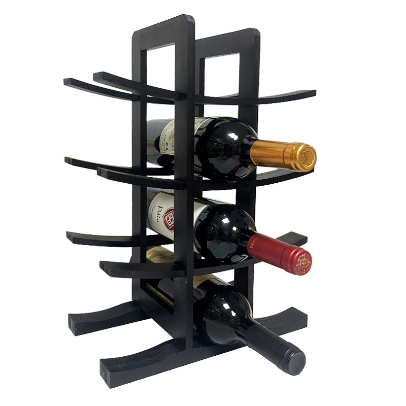 creative countertop bamboo wooden wine storage display rack wine holder for bottle