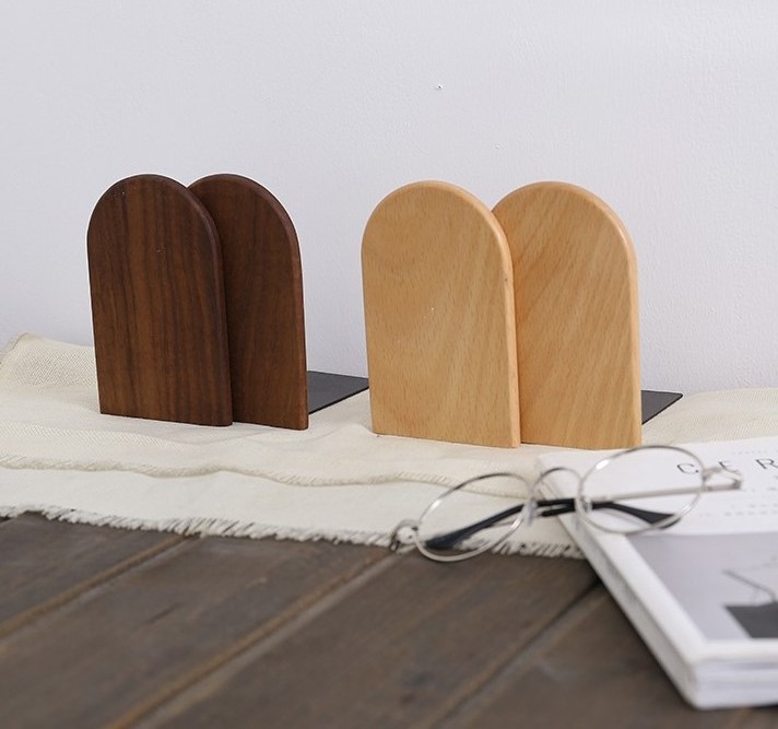 wholesale modern wood and metal book holders wood bookends home decor