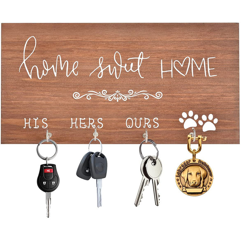 personalized wall mounted organizer mail key rack wood decorative wall hook key holder hanger for wall decorative