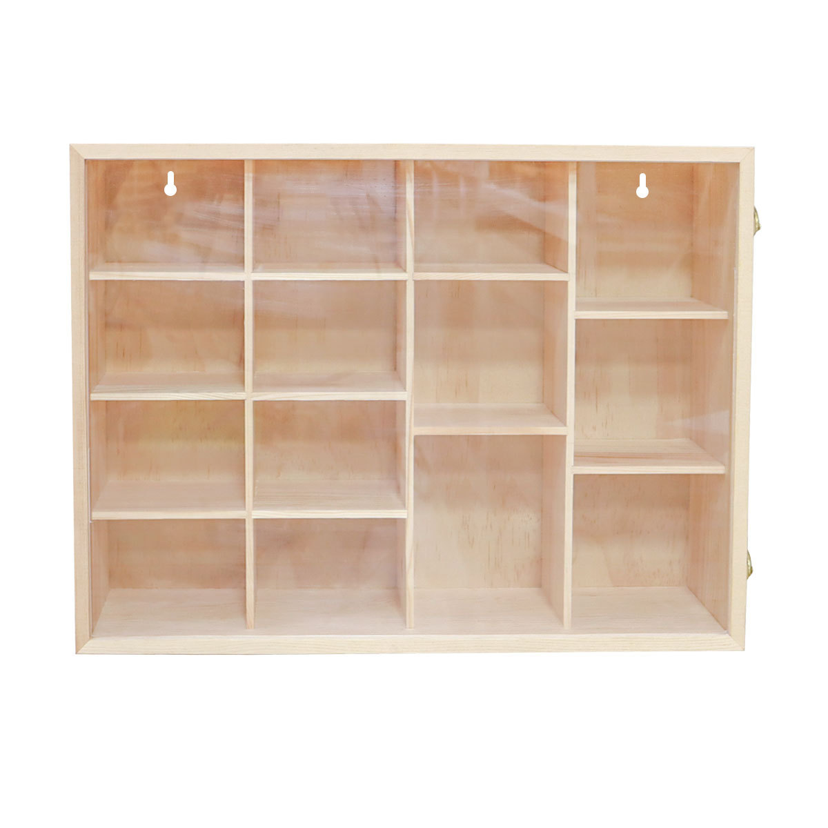 custom home freestanding wall mount closet organizer display box acrylic shadow box wooden cube organizer with door