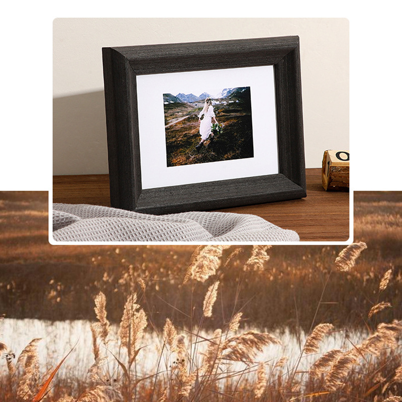 customized home decor framed picture for background wall bedroom tabletop wall  bamboo wooden Photo frame