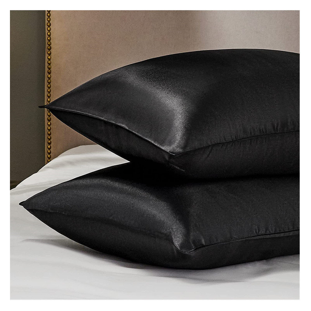 2023 Smooth Sleeping Silk Satin Pillow Covers Queen Envelope Set of 2 Pack 20