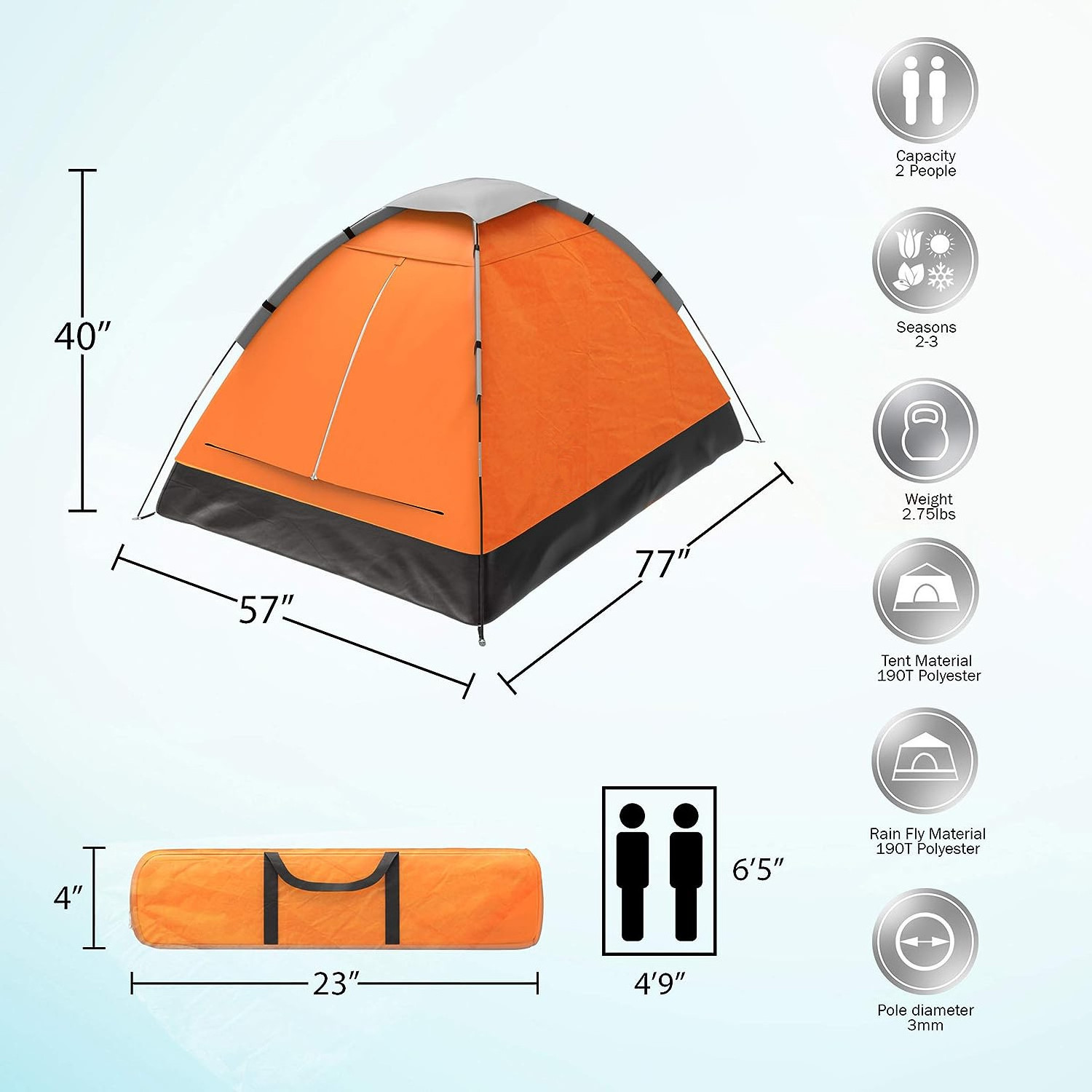 UPF 50+ Pop Up Beach Tent Sun Shelter for 2 People UV Protection Portable Sunshade Baby Canopy Lightweight with Carry Bag