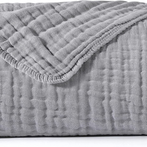 Muslin Blanket, 6-Layer Muslin Throw Blanket for Bed or Sofa Soft Breathable Twin Size Gauze Blanket for Adult All Season