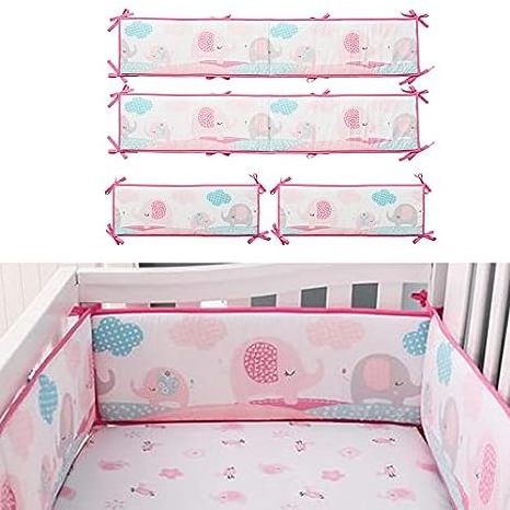 4-Piece Side Protector Baby Bumpers Padded Crib Liner Bumper 193