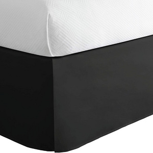 Classic Tailored, Microfiber, 14" Drop Length Bed Skirt Dust Ruffle, Twin, Black