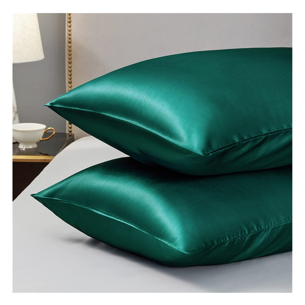 2023 Smooth Sleeping Silk Satin Pillow Covers Queen Envelope Set of 2 Pack 20