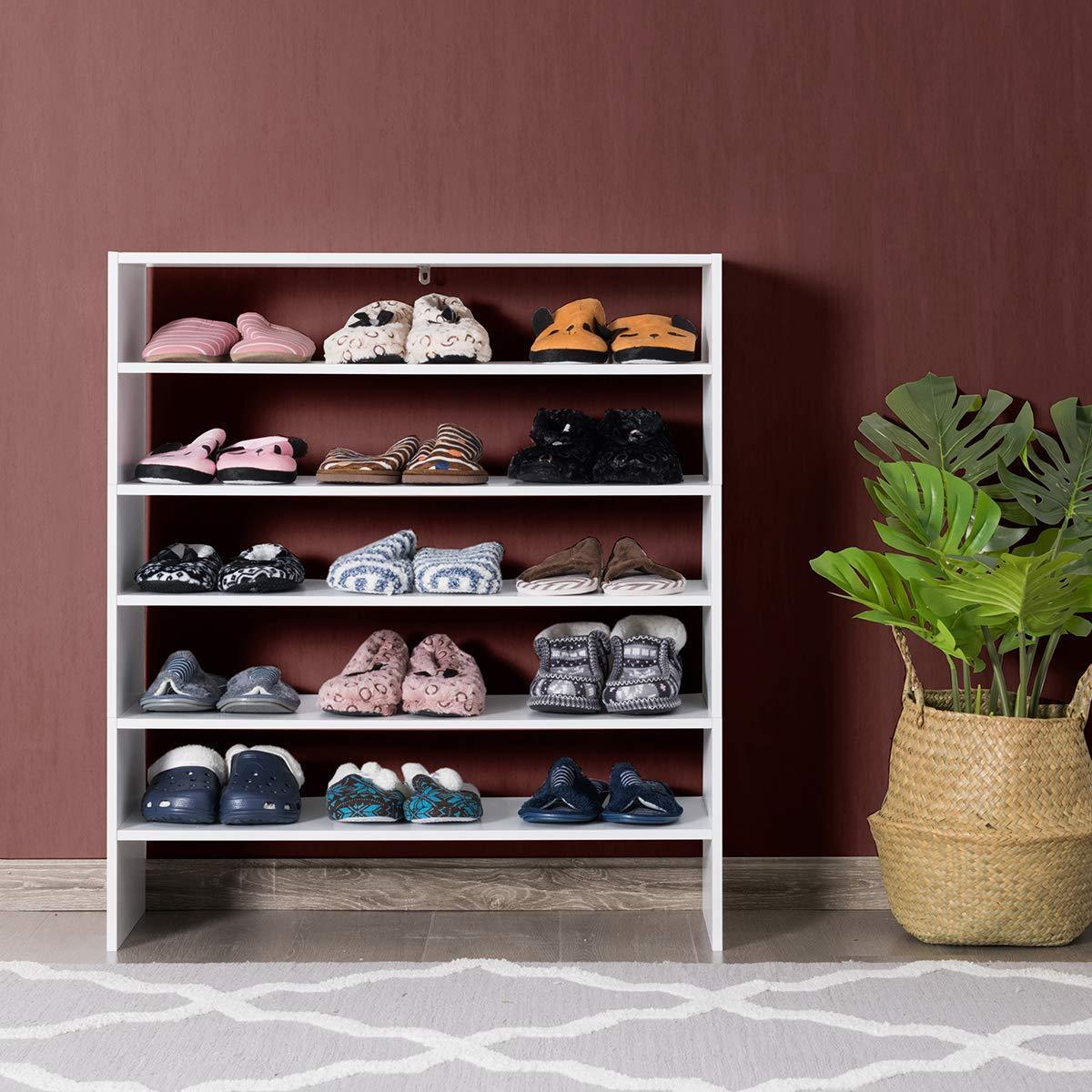 3-in-1 Shoe Racks Cabinet Organizer Wood Storage Shelf for Shoes Multi-Shape Shoes Shelves for Entryway Hallway Living Room