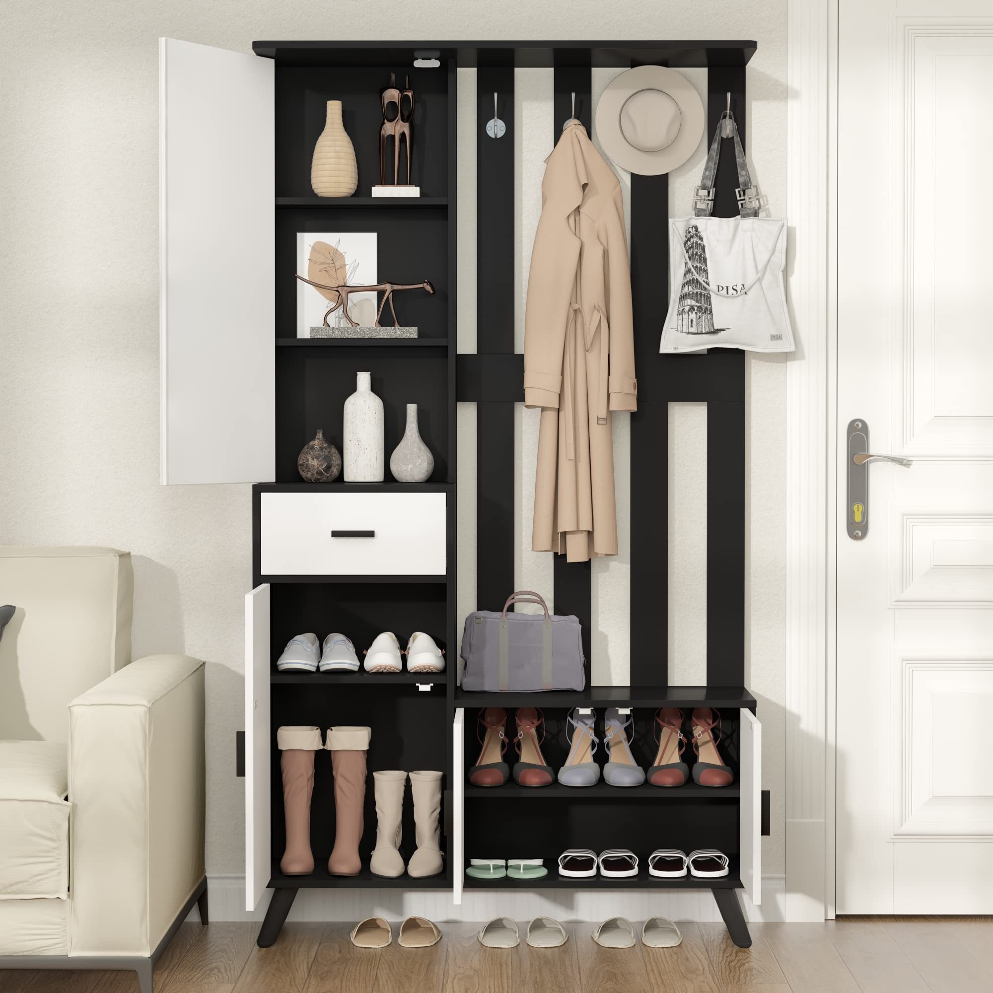 entryway hall tree shoe coat rack with shoe bench and coat rack scarpiera shoes racks cabinet modern design rotati