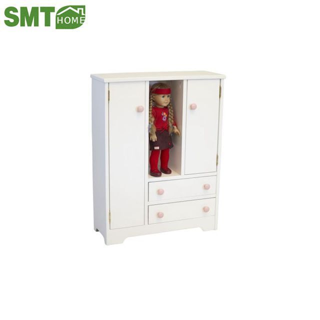 Doll Wardrobe Closet WHITE Amish Craft Not a Kit Solid Wood armoire closet wardrobe