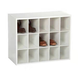 Shoe cabinet organizer 15 Pair White Cubby Closet Shelf Stackable armoire closet wardrobe