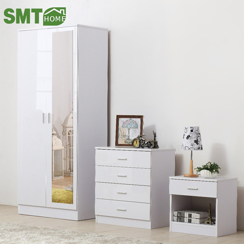 Modern wardrobe  closet with mirror unit Project order bedroom furniture armoire closet wardrobe