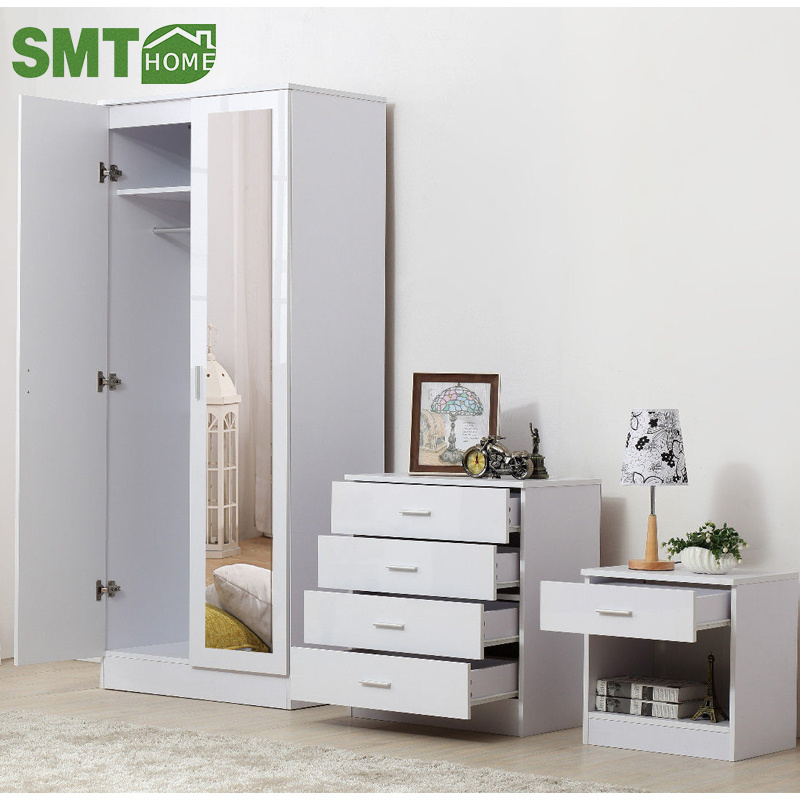 Modern wardrobe  closet with mirror unit Project order bedroom furniture armoire closet wardrobe