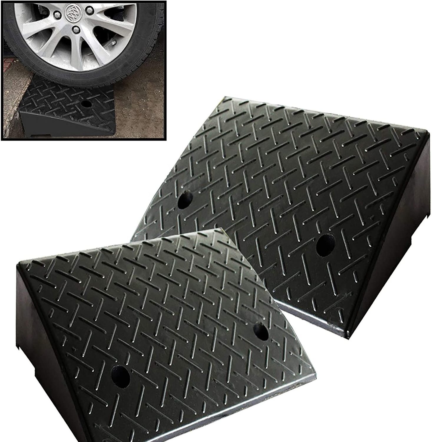 Car Parking Wheel Stopper Plastic Curb Ramp 9F Rubber Pvc Vehicle Wheelchair Plastic Curb Ramp