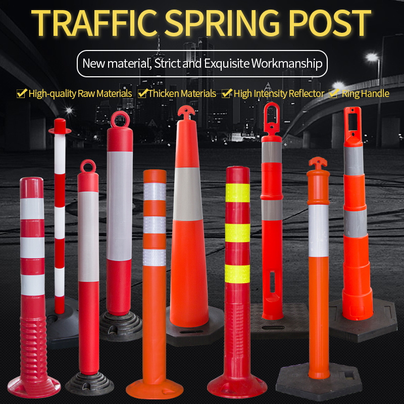 70cm High Flexible Plastic PE Warning Column Red Color Bollard