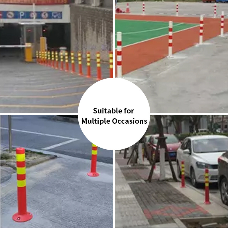 70cm High Flexible Plastic PE Warning Column Red Color Bollard