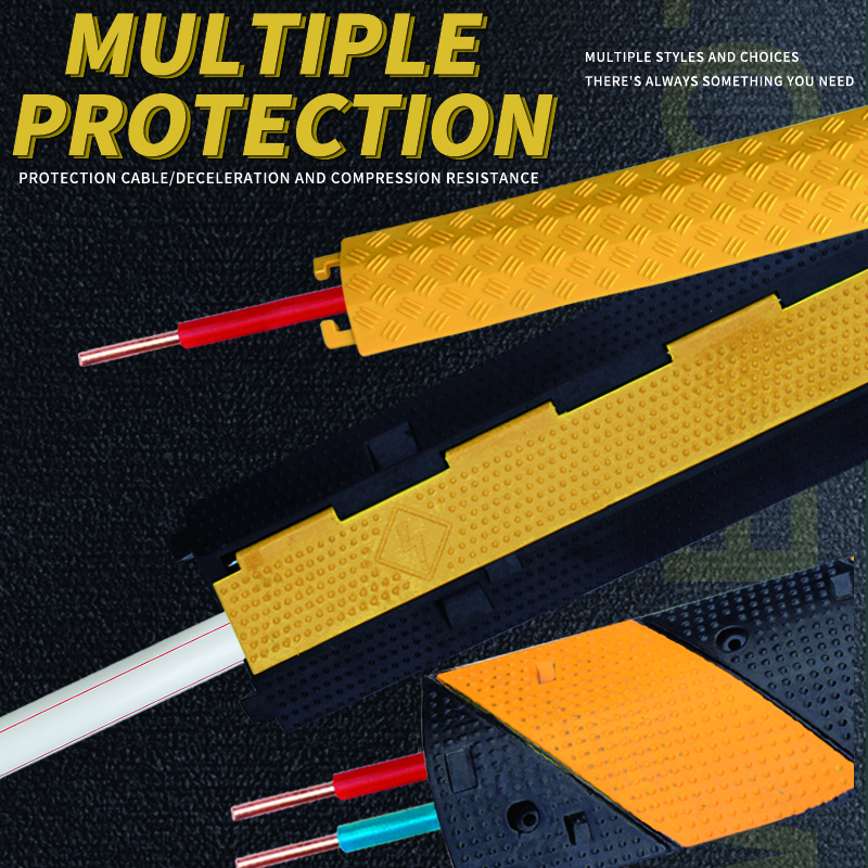 rubber and plastic 1 channels cable cross road safety equipment heavy duty cable protector