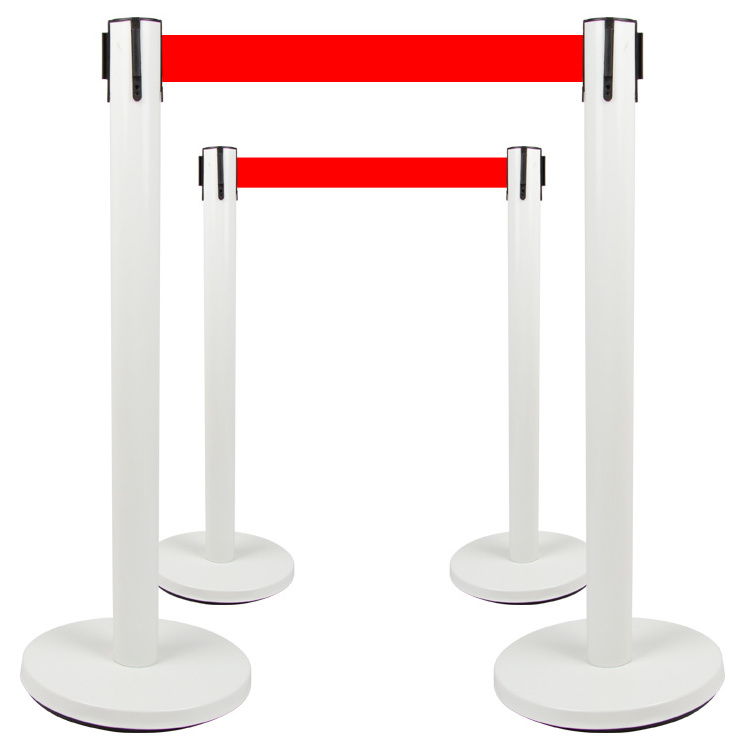 Stainless Steel Q Manager queue line Crowd Control Barrier Retractable belt traffic barrier Queue Stand