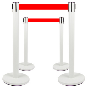 Stainless Steel Q Manager queue line Crowd Control Barrier Retractable belt traffic barrier Queue Stand