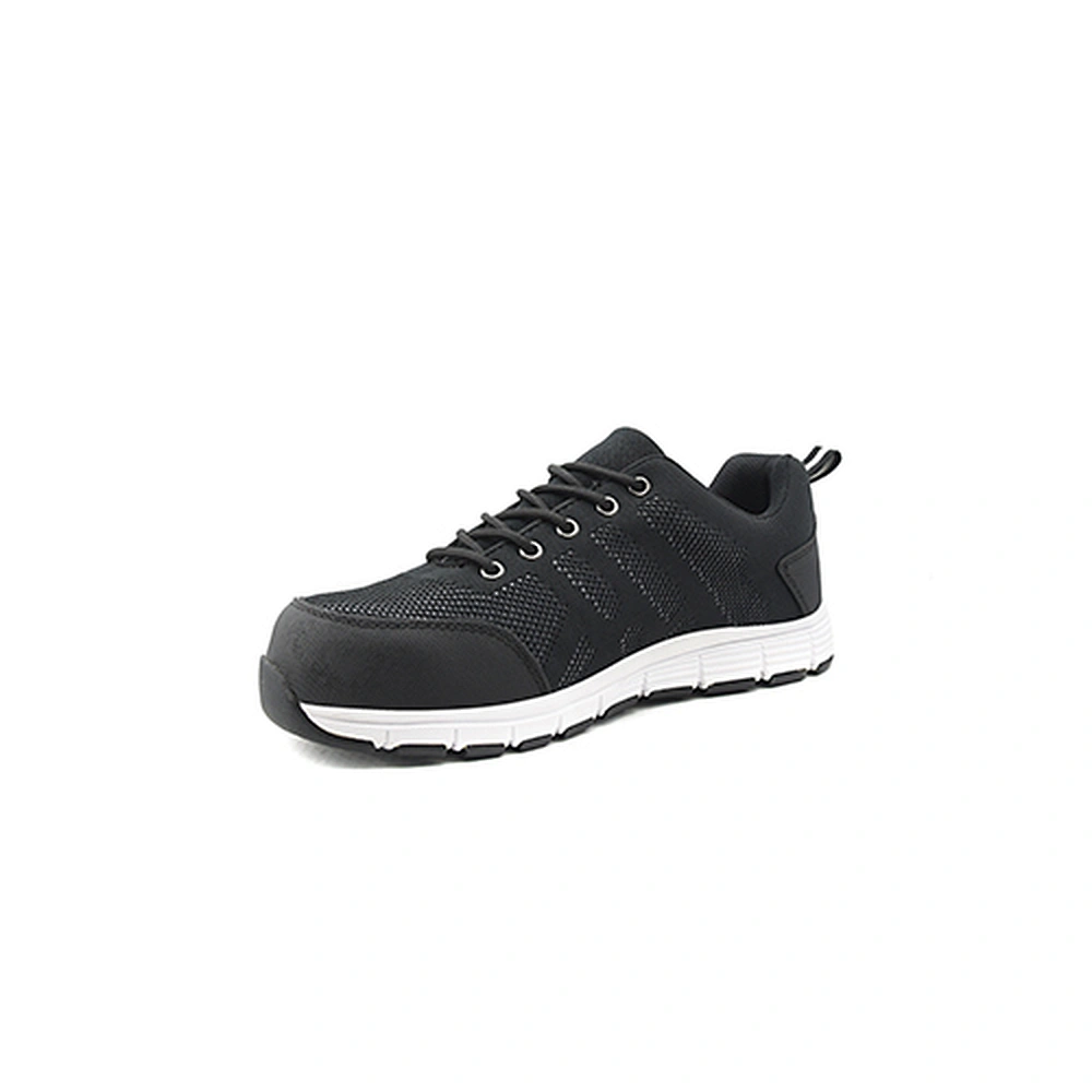 Men and Women Black Light Weight Fly Knit Puncture Proof Work Construction Breathable Lightweight Steel Toe safety shoes