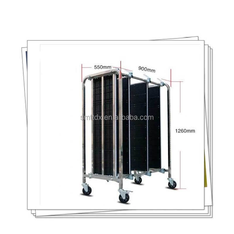 SMT ESD Antistatic Stainless Steel 4 Wheels Pcb Trolley Cart Reel Storage Shelving Rack Cart