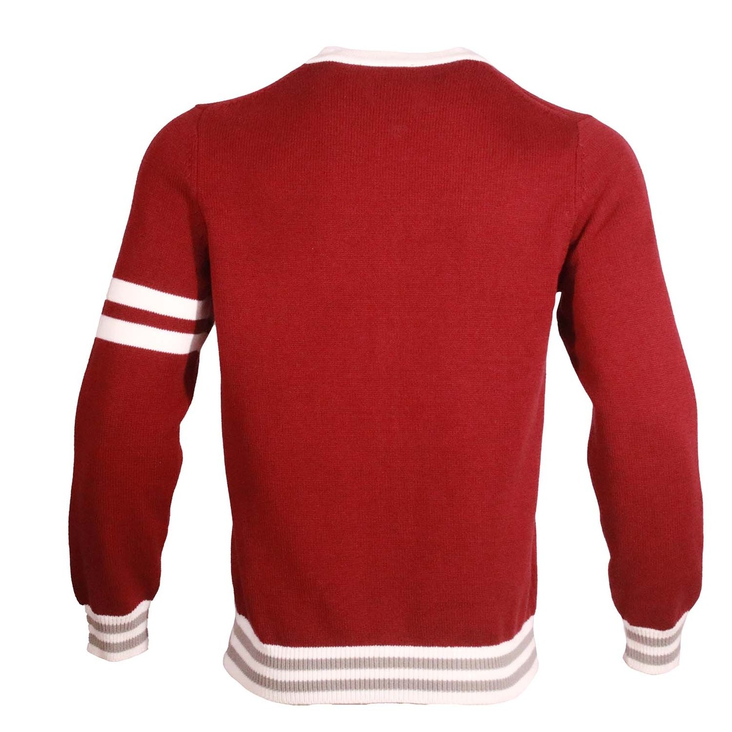 Custom OEM & ODM Button Casual Knit Long Sleeve Sweater Cardigan Sweater Collegiate Knitted Varsity Cardigan