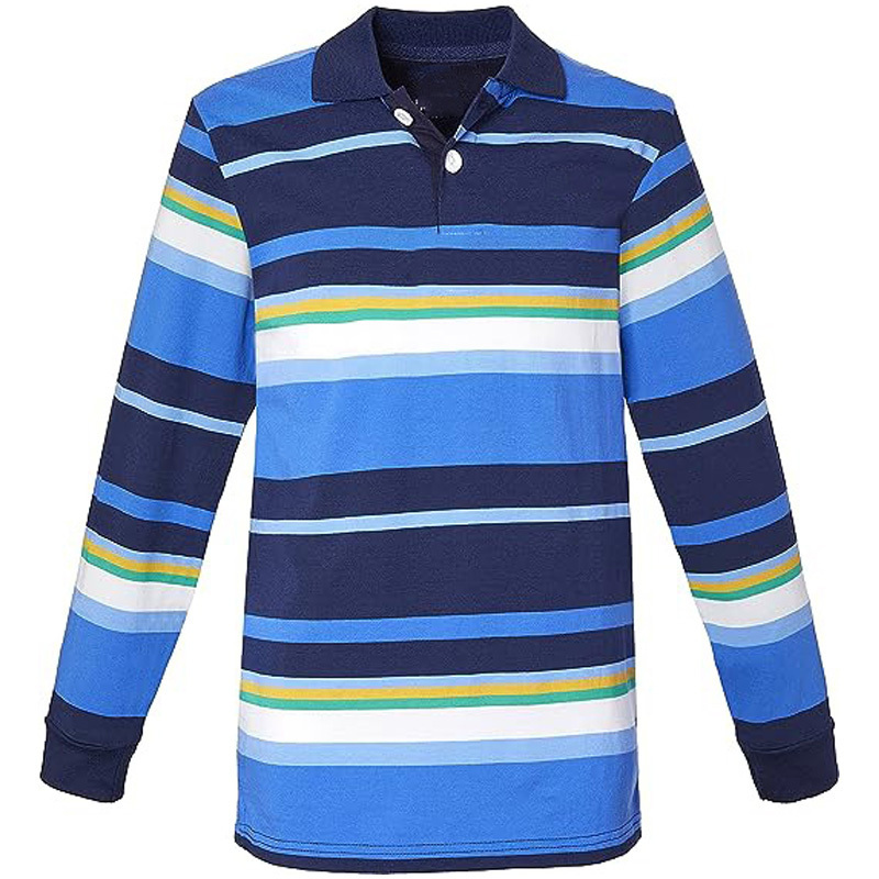 2023 Cotton Long Sleeves Stripes Best Quality Rugby Polo Shirts for Rugby Football Wear Custom Kids Rugby Jerseys