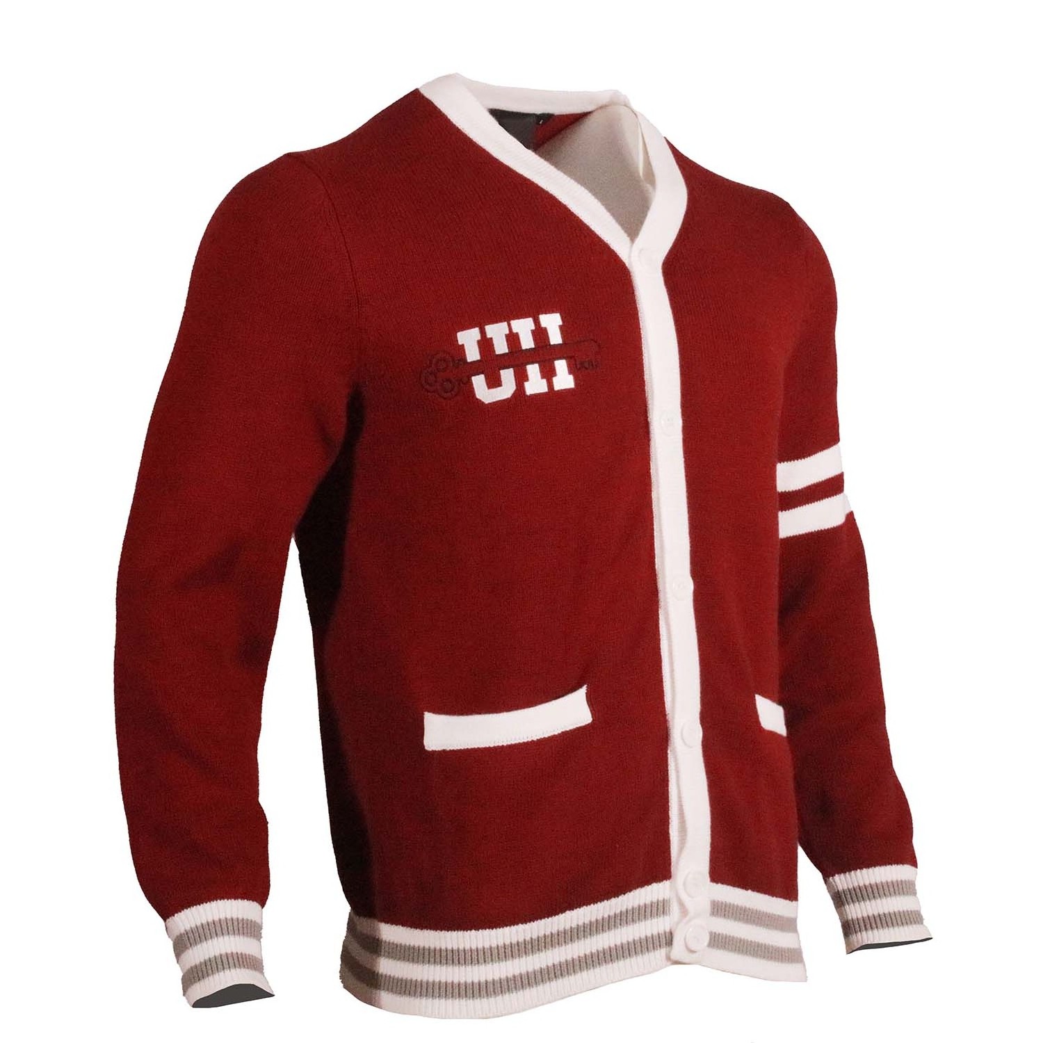 Custom OEM & ODM Button Casual Knit Long Sleeve Sweater Cardigan Sweater Collegiate Knitted Varsity Cardigan