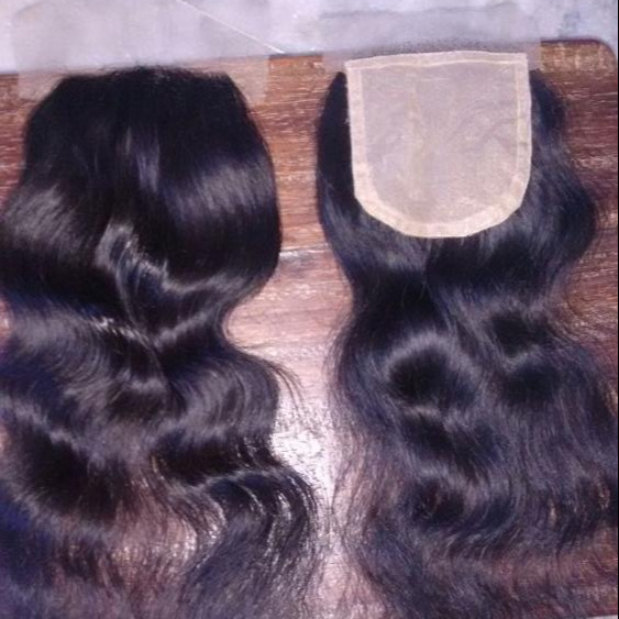 Lace closure 100% top quality remy virgin indian human hair extension shedding and tangle free hair only