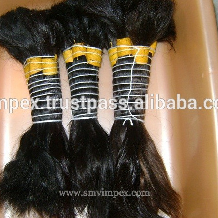 Human hair material,Indian 100% unprocessed cutter remy hair bulk factory price