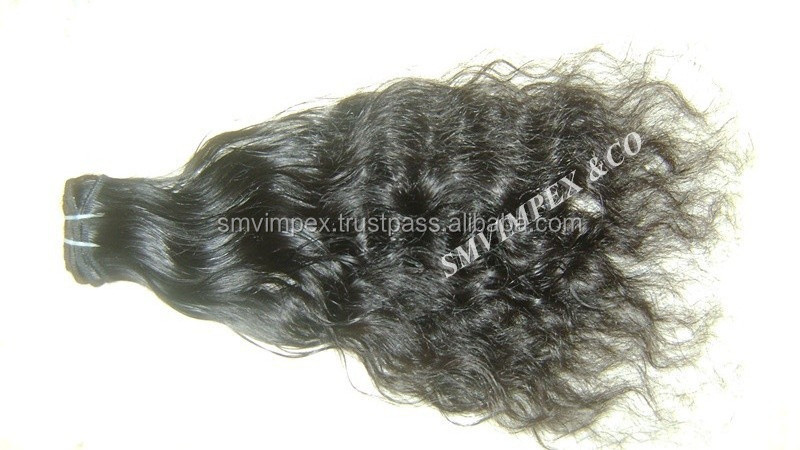 100% unprocessed Wavy virgin indian hair weaving extensions 4oz/pack 6