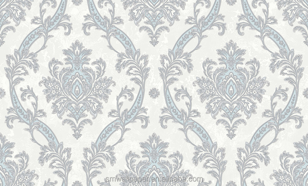 Bedroom wall paper morden damask wallpaper wall interior soundproof vinyl wallpaper