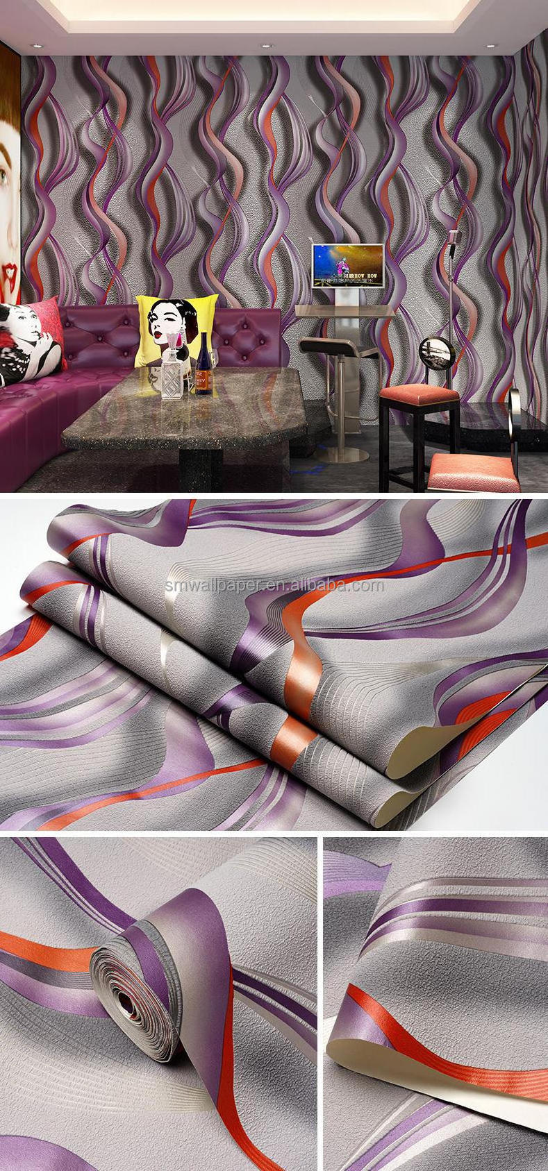 New arrive wall wallpaper 3D suede wallpaper 5D foam wallpaper velvet material home interior 3d wall panel for home decoration