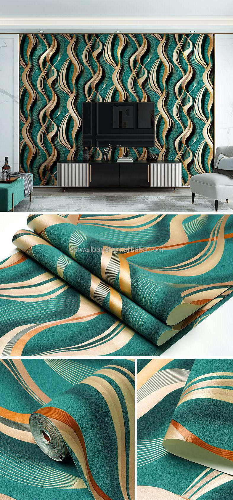 New arrive wall wallpaper 3D suede wallpaper 5D foam wallpaper velvet material home interior 3d wall panel for home decoration