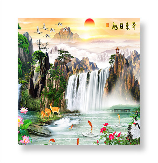 Wallpaper murals flower beautiful scenery pvc wallpaper mural