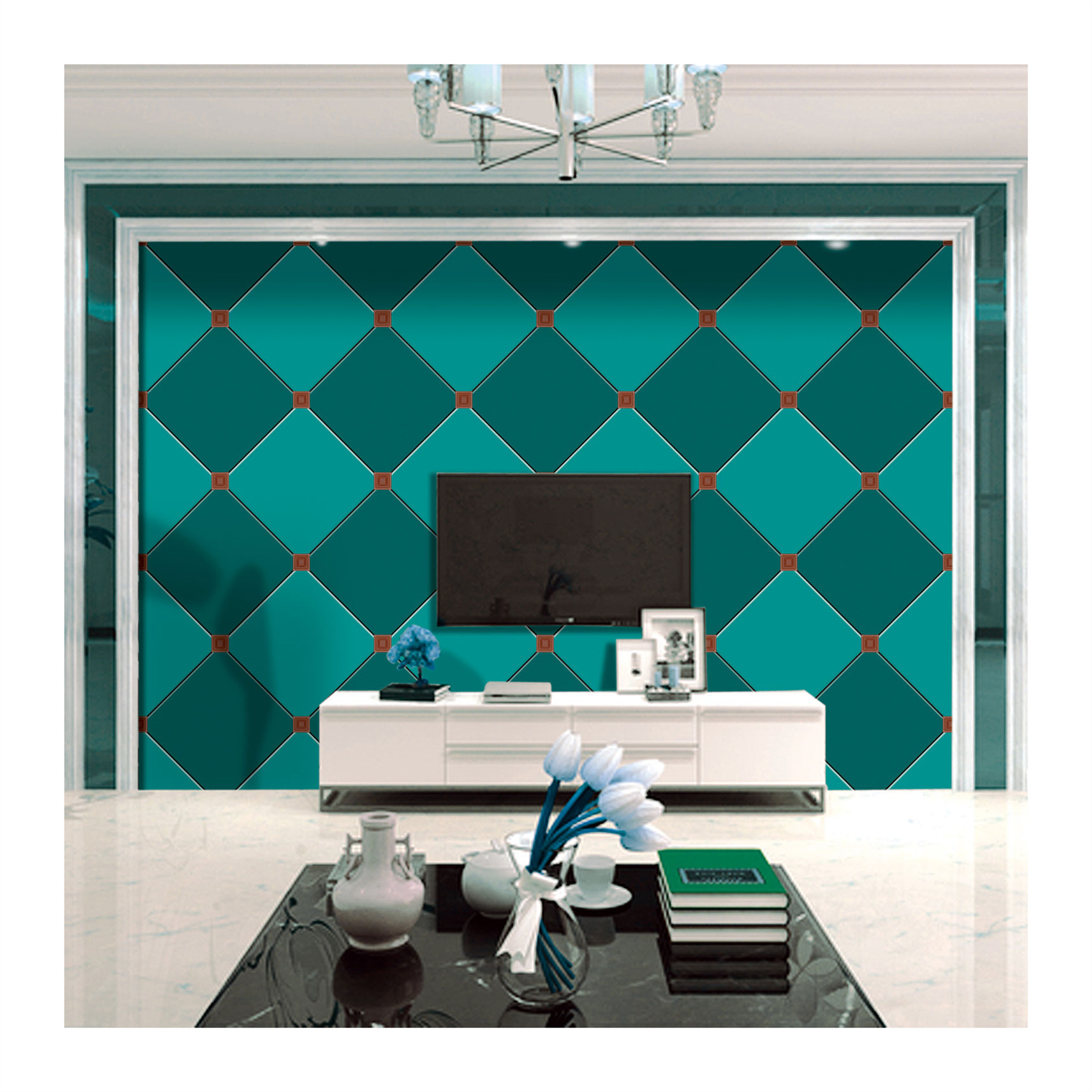 New design 5d Geometric pattern Wallpaper Self Adhesive Wall Paper PVC Velvet 8d Wallpaper Roll for bedroom decor